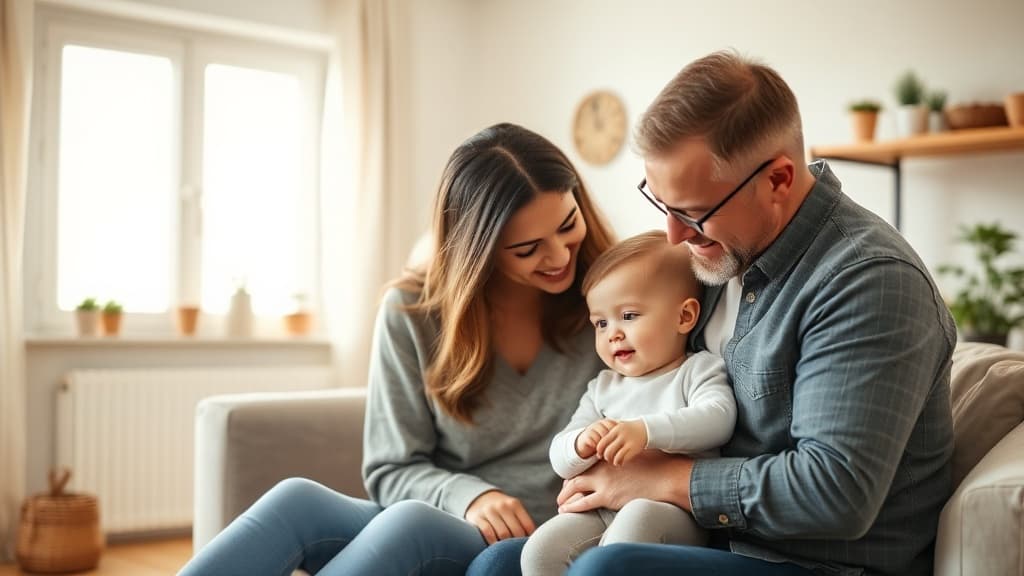 A hopeful family learning about the adoption process